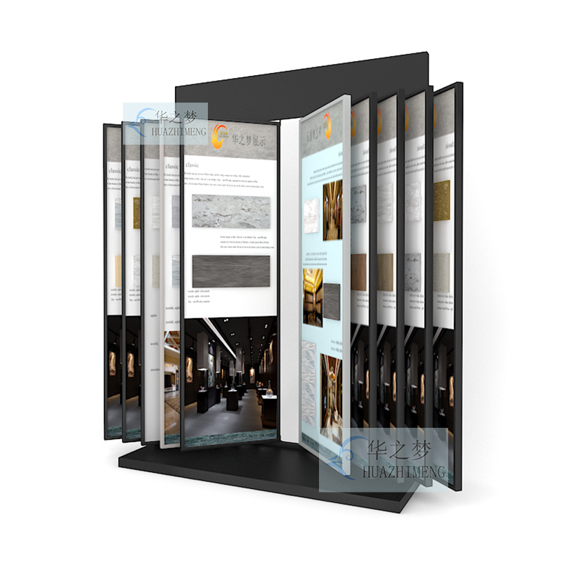 Slider Book Type Display for Tile Stone Page Turning Display Rack