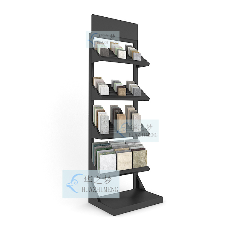 Floor Standing Tile Display Rack Slotted Marblestep Stone Stand - Image 2