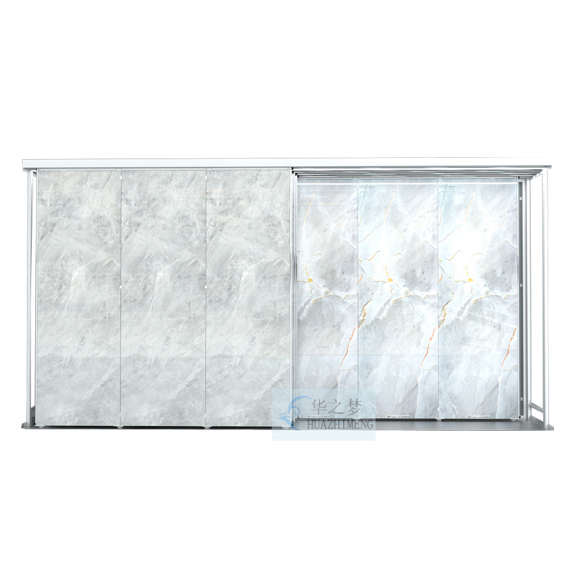 Multi-tiered Sliding Stone Tile Sample Display Stand With Light - Image 2