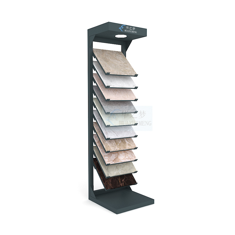Custom 12-24 Layer Ceramic Tile Floor Type Stone Display Rack - Image 3