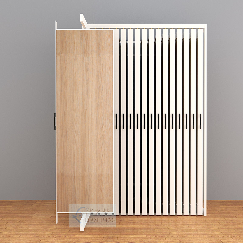 Factory Direct Sales Pull-Push Rotating Wood Flooring Display Rack