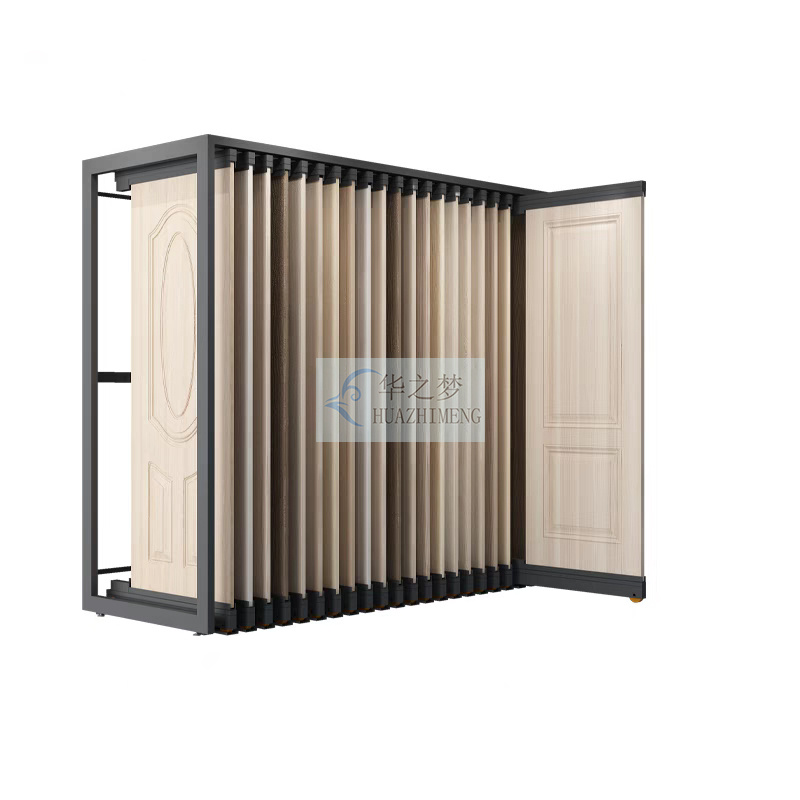 Pull Out Wood Door Metal Rack Sliding Window Sample Frame Display - Image 2