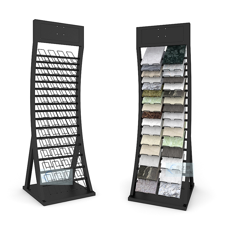 Floor Standing Ceramic Tile Display Stand Sample Stone Tower Rack