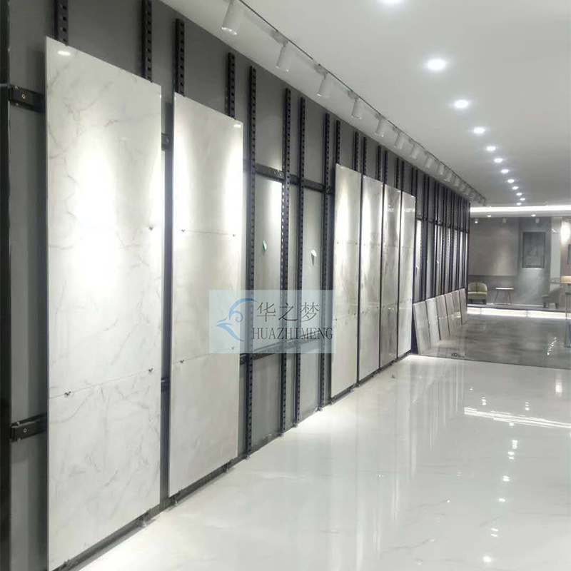 Adjustable Punching Hole Tile Wood Floor Display Stand With Hooks