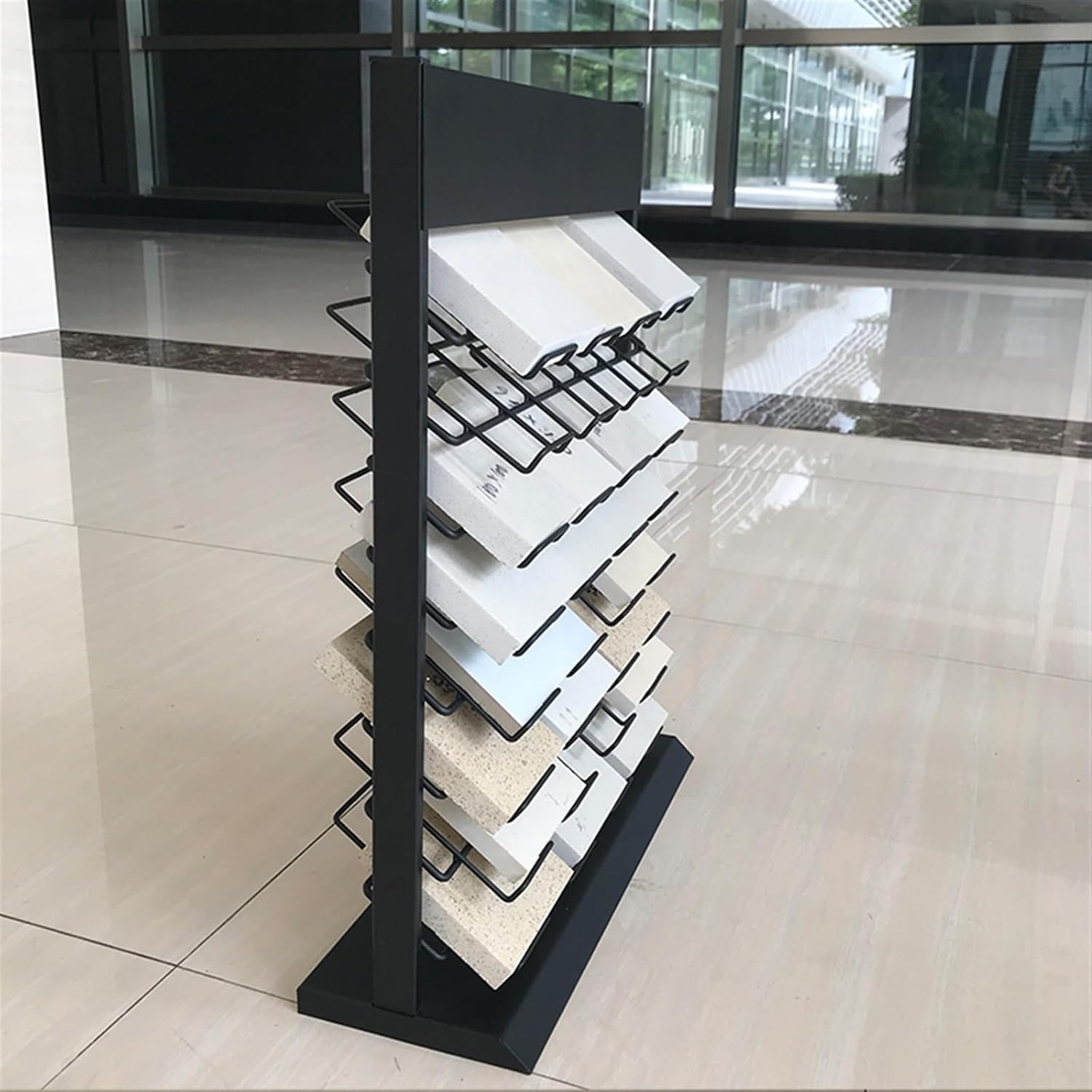 Custom 18-Tile Stone Display Rack Counter Standing Rack - Image 4