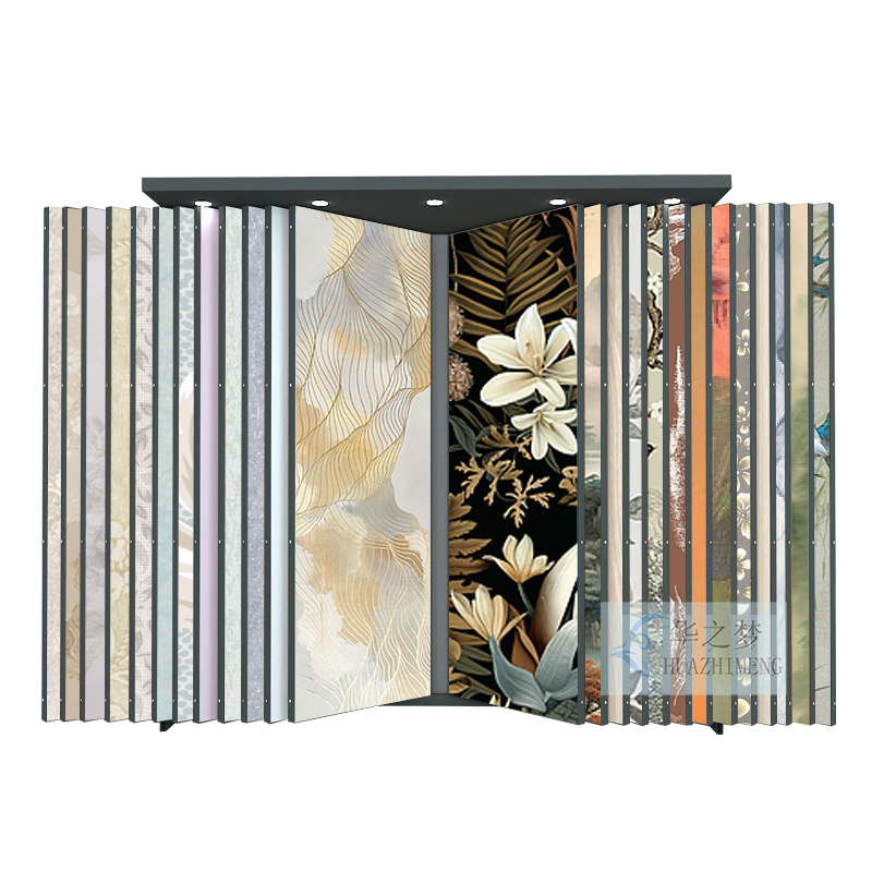 Customized New Type Book Type Turning Metal Wallpaper Display Rack