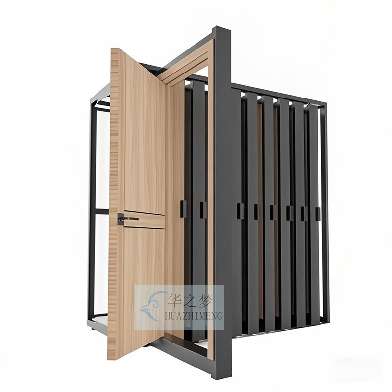 Hot Sale Indoor Display Rack Push Pull Slider Wooden Door Sample - Image 3