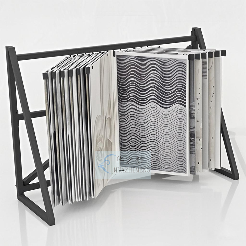 Modern Page-Turning Showroom Rug Rack Display Rubber Blanket Metal Stand