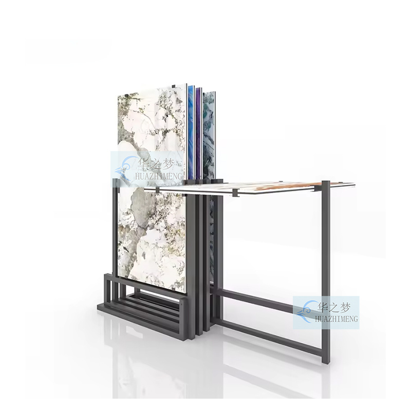 360 Degree Rotate Marble Push Pull Stone Tile Sliding Display Rack