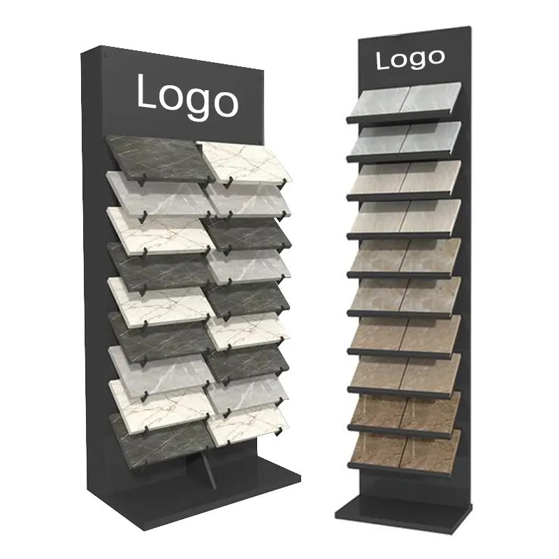 Custom 16 Floors Standing Building Stone Tile Display Rack