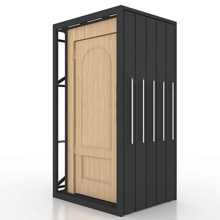 Pull Out Wooden Door Display Rack Window Door Sample Display - Image 2